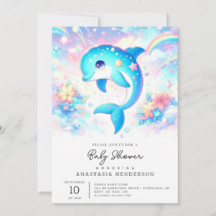 Invitation Amusement sous le Baby shower des dauphins de mer