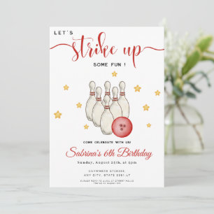 Invitation Amusez-vous au bowling pour un anniversaire