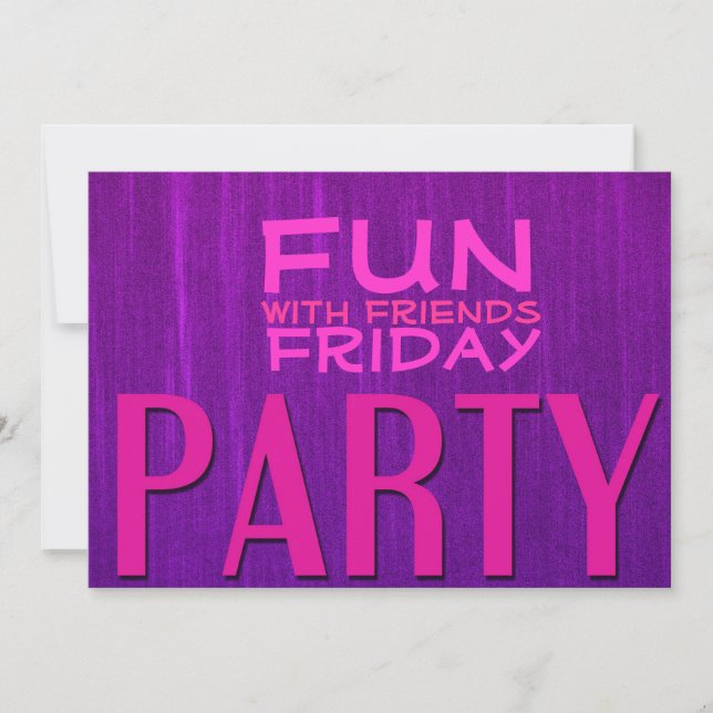 Invitation Amusez-vous avec les amis Pink Purple Party Invita (Devant)