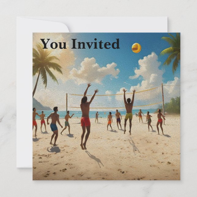 Invitation Amusez-Vous Dans La Peinture À L'Huile De Volley-B (Devant)