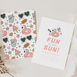 Invitation Amusez-vous dans le soleil été Anniversaire Invita