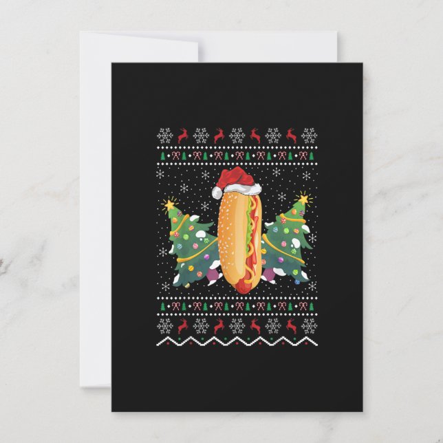 Invitation Amusing amateur de plats de hot-dog Noël détestabl (Devant)