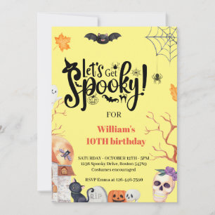 Invitation Amusons-nous Éffrayants Enfants Halloween Annivers