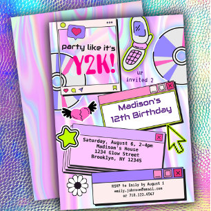 Invitation An 2000's Theme Birthday Party