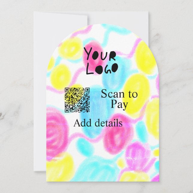 Invitation Analyser pour payer ajouter Q R logo de l'entrepri (Devant)