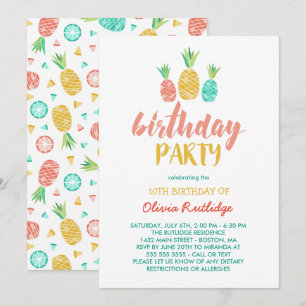 Invitation Ananas - fête d'été