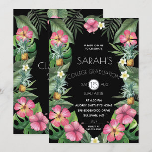 Invitation Ananas & Fleurs tropicales
