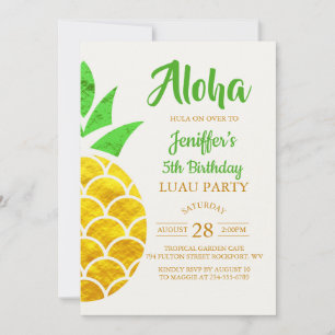 Invitation Ananas géométrique en or Foil été   Anniversaire