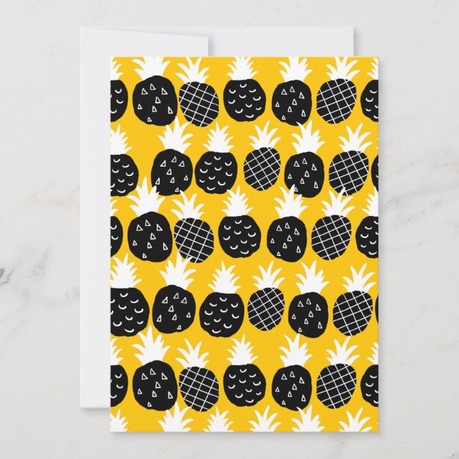 Invitation Ananas noir (Devant)