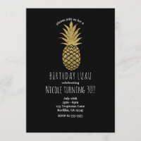 Ananas noir doré Moderne Chic Tropical Party
