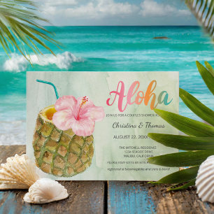 Invitation Ananas Paradise Aloha Mariage Couples Douche