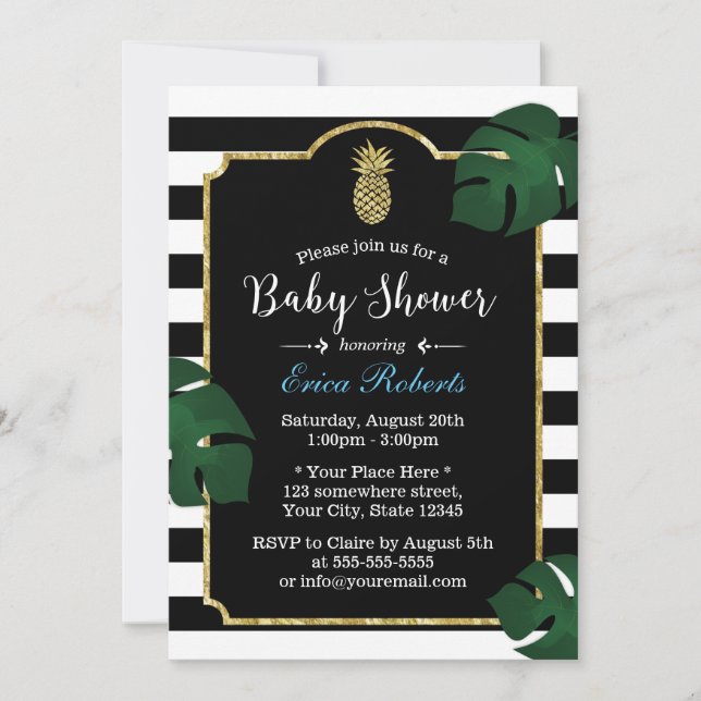 Invitation Ananas tropical moderne Baby shower hawaïen #2 (Devant)