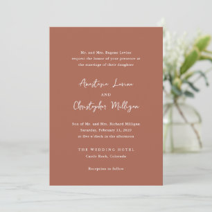 Invitation Anastasia Brûlé Orange Élégant Mariage