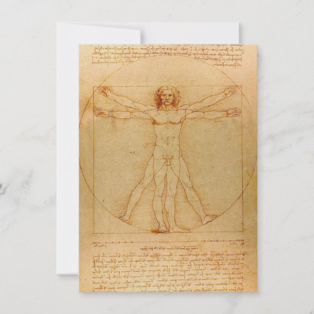 Invitation Anatomie humaine, homme de Vitruvian par Leonardo (Devant)