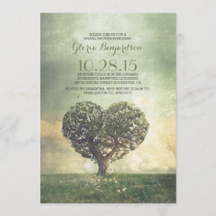 Invitation Ancien arbre rustique douchette pour les nains