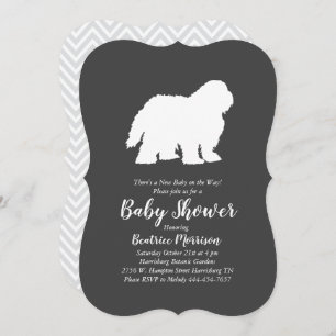 Invitation Ancien Baby shower anglais de chien de chien de ga