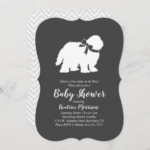 Invitation Ancien Baby shower anglais de chien de chien de ga