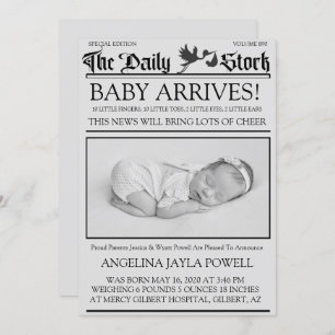 Invitation Ancien bulletin de style noir et blanc Annonce de 