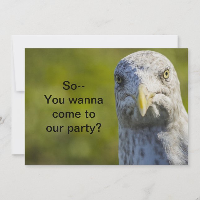 Invitation Ancien Mouette Cranky (Ajouter Votre Propre Texte) (Devant)
