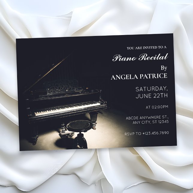 Invitation Ancien piano à queue  (Créateur téléchargé)