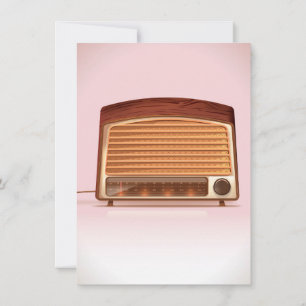 Invitation Ancien poste de radio rétro vintage