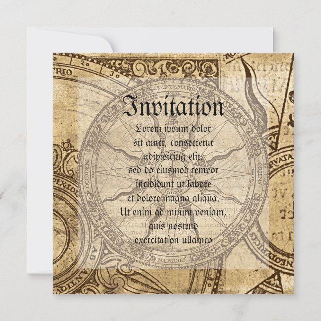 Invitation Ancien Rose Compass (Devant)