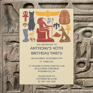 Invitation Ancienne Egypte Graphique égyptienne Parti Collage