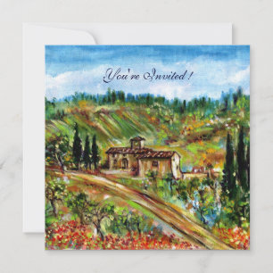 Invitation ANCIENNE FERME EN PAYSAGE TOSCANE VERTE Rustique