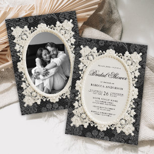 Invitation Ancienne Fortune Broderie de Dentelle en Ivoire po