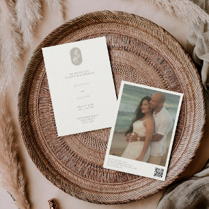 Invitation Ancienne fortune, cheval équestre code QR mariage 