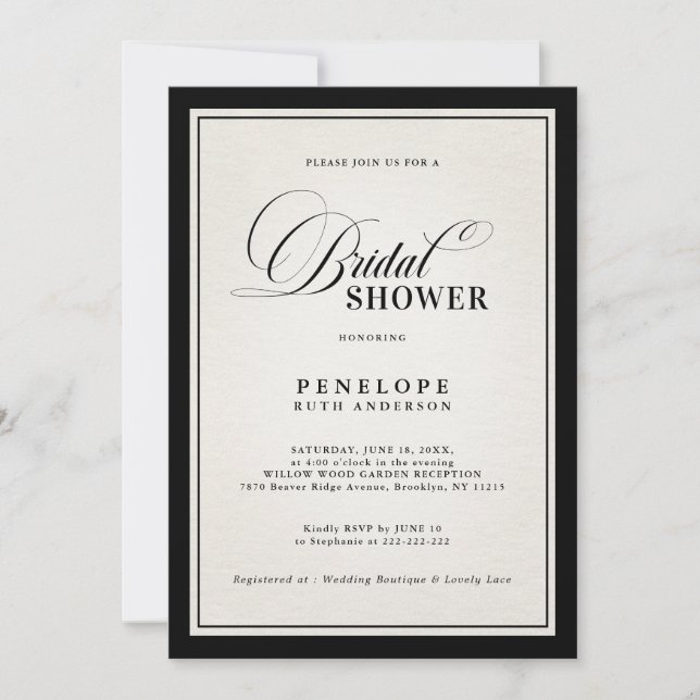 Invitation Ancienne Fortune Moderne Formel Robe de Mariée Noi (Devant)