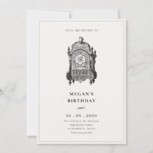 Invitation Ancienne horloge murale vintage