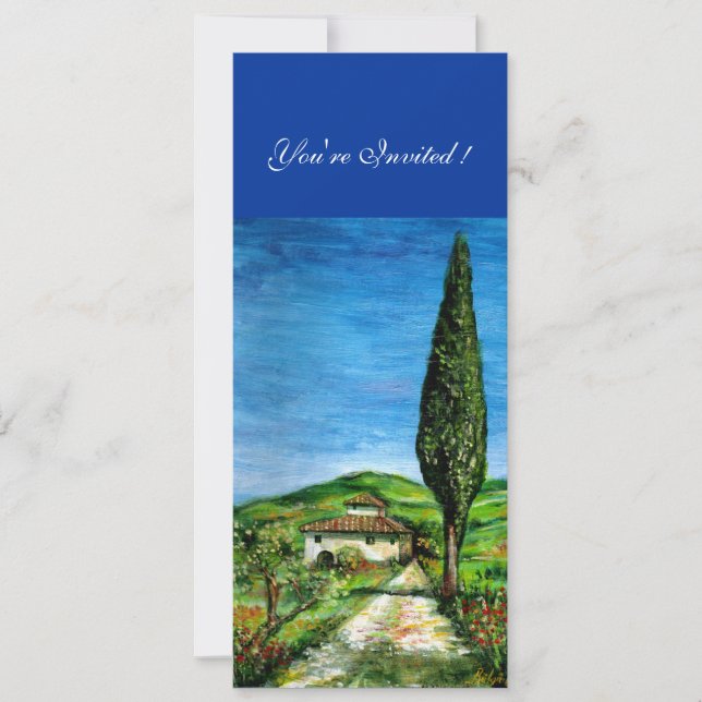 Invitation ANCIENNE MAISON DE FERME EN CHIANTI, bleu vert rou (Devant)