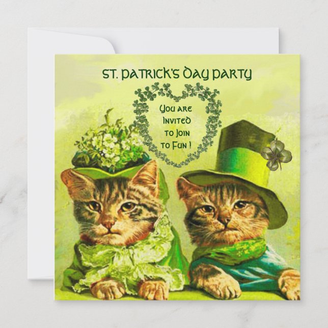 INVITATION ANCIENNE MODE CHATS IRLANDAIS, FÊTE DU JOUR DE ST. (Devant)
