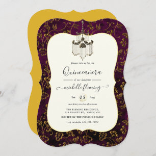 Invitation Ancienne or Elégance Quinceañera