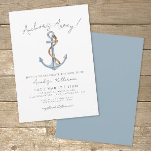 Invitation Ancre Baby shower nautique