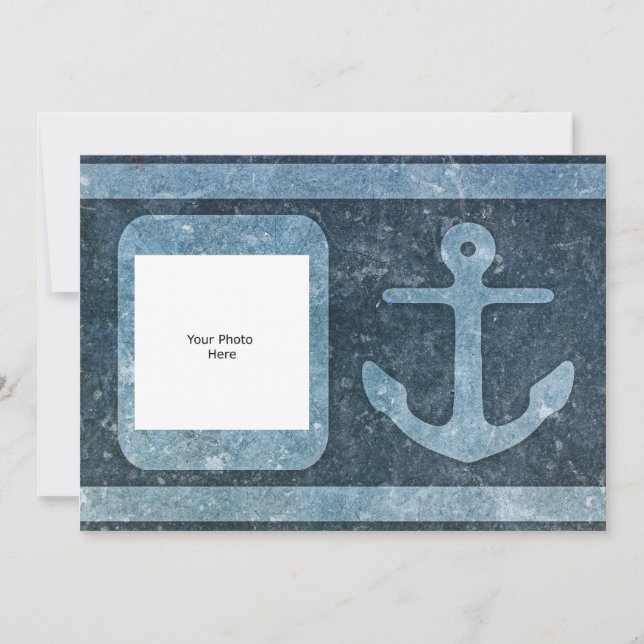 Invitation Ancre bleue Ajouter un texte/une photo (Devant)