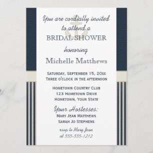 Invitation Ancre de Burlap Fête des mariées de bande nautique