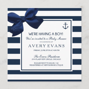 Invitation Ancre de ruban de la marine nautique C'est un Baby