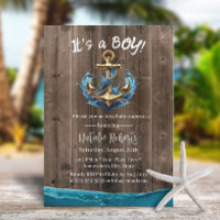 Ancre d'or nautique Baby shower Vintage Boy Boy