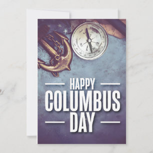 Invitation Ancre et boussole - Columbus Day