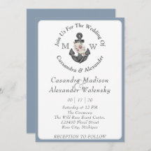 Ancre florale Mariage nautique Dusty Blue