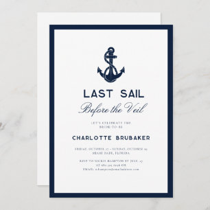 Invitation Ancre nautique Bachelorette Week-end Itinéraire