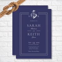 Ancre nautique bleu marine Mariage de monogramme