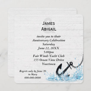 Invitation Ancre Nautique Dans La Fête Anniversaire De L'Eau