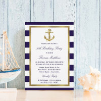 Ancre nautique Marine Stripe Beach Anniversaire