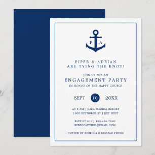 Invitation Ancre nautique Monogramme