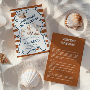 Invitation Ancre nautique rustique et Bachelorette dauphin