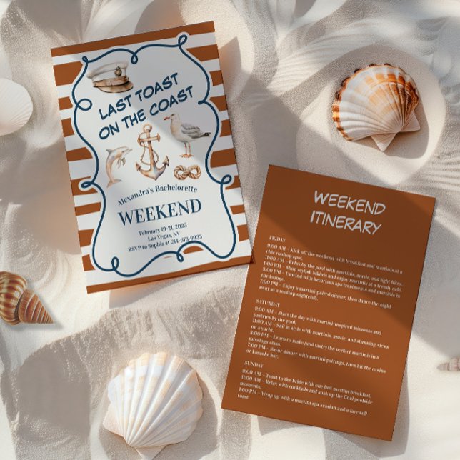 Invitation Ancre nautique rustique et Bachelorette dauphin (Créateur téléchargé)