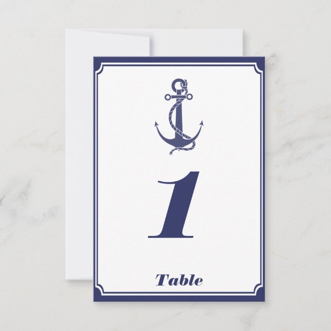 Invitation Ancre nautique sur l'insert de mariage de la marin (Devant)